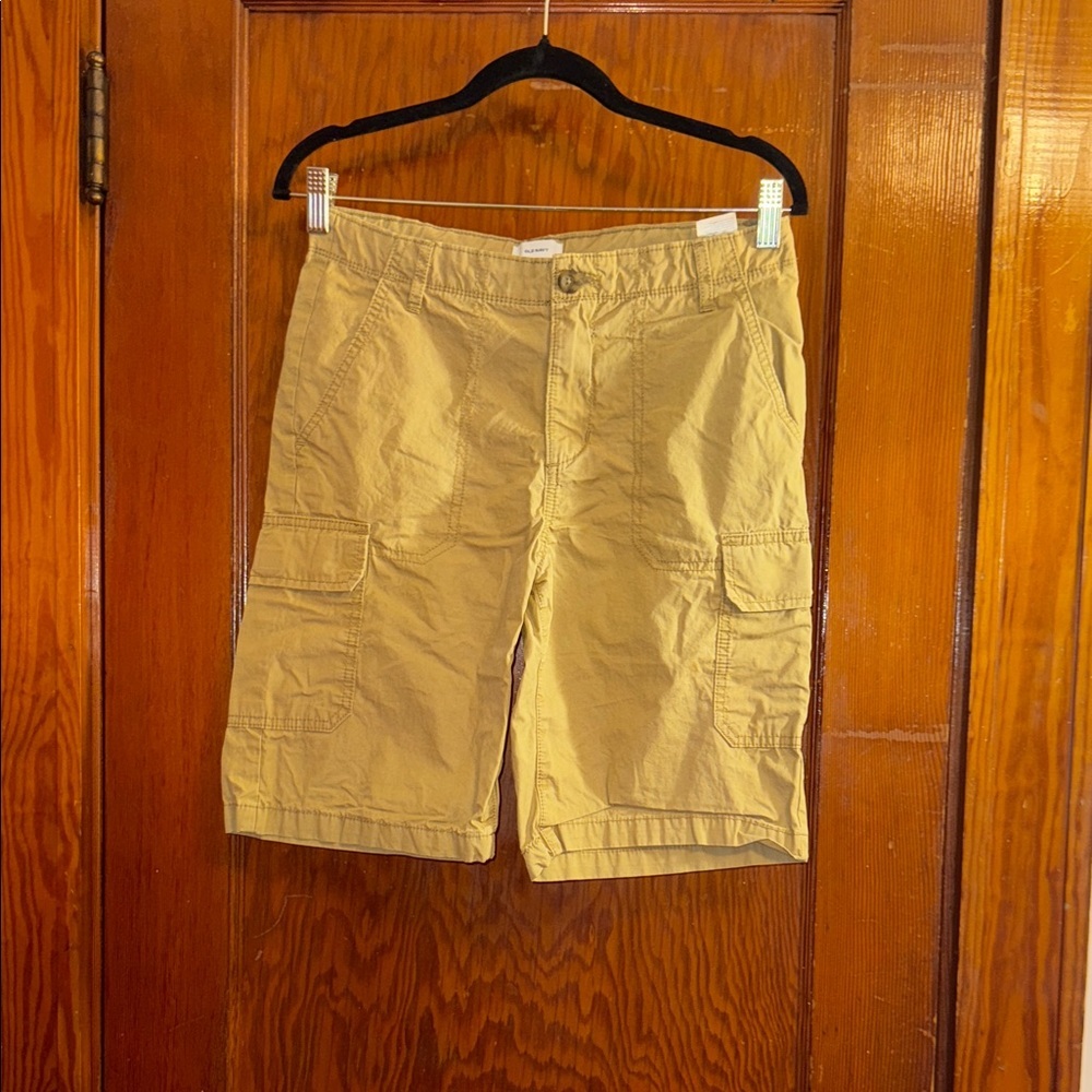 Old Navy Boys Husky Khaki Cargo Shorts